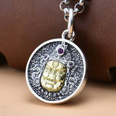 Foviel 925 Sterling Silber Zakiram Göttin des Reichtums Dorje Vajra spirituelle Halskette Anhänger