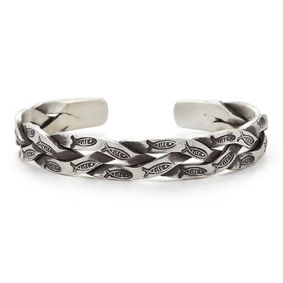 Buddha Stones Koi Fish Twisted Design Luck Wealth Cuff Bracelet Bangle Bracelet Bangle BS 3