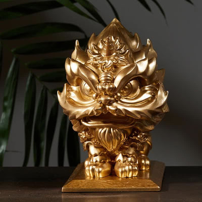 Buddha Stones Lion Statue Strength Resin Home Office Decoration Decorations BS 2