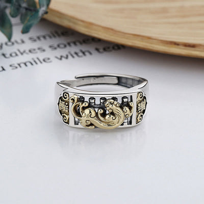 Buddha Stones 925 Sterling Silver PiXiu Luck Wealth Adjustable Ring Ring BS 2