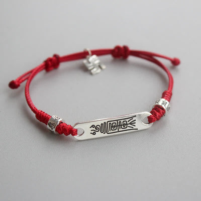 Foviel 925 Sterling Silber rote Schnur Glück Stärke Braid Armband