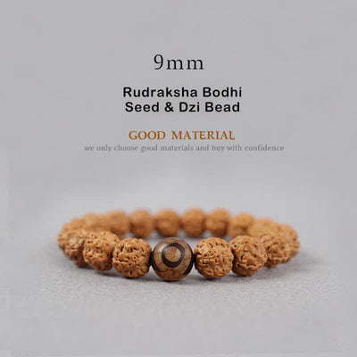 Buddhastoneshop Tibet Rudraksha Bodhi Seed Dzi Bead Amber Turquoise Wealth Bracelet