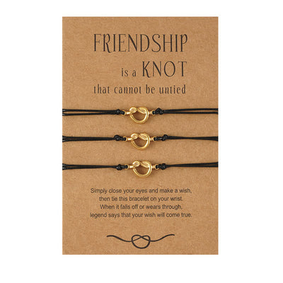 Buddha Stones Friendship Best Friend Gift String Bracelet Bracelet BS Gold 3Pcs
