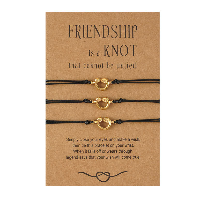 Buddha Stones Friendship Best Friend Gift String Bracelet Bracelet BS Gold 3Pcs