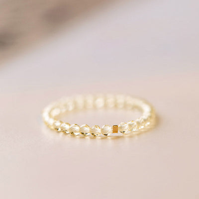 Buddha Stones Natural Citrine Happiness Prosperity Ring Ring BS 7