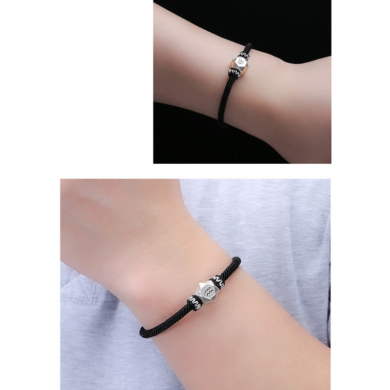 Buddha Stones 999 Sterling Silver 12 Constellations of the Zodiac Protection Handmade String Bracelet - image 23