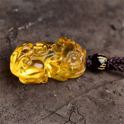 Buddha Stones FengShui Citrine PiXiu Wealth Necklace Pendant Necklaces & Pendants BS 4