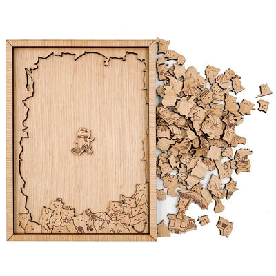Fidtoy 100 Gatos Rompecabezas de Madera – Rompecabezas Creativo y Educativo en Forma de Gato para Niños y Adultos