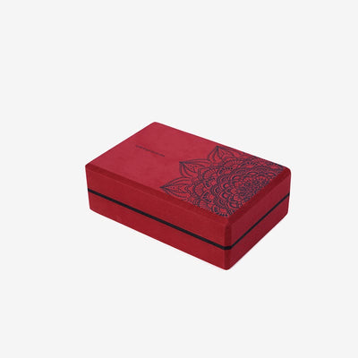 Buddha Stones Tibetan Mandala Mindful Soft Non-Slip Foam Yoga Block Yoga Block buddhastoneshop Red Mandala