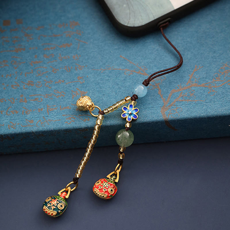 Buddha Stones Gold Swallowing Beast Family Luck Key Chain Key Chain BS 6