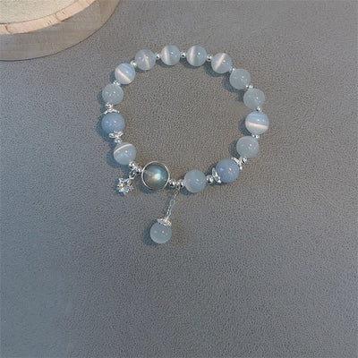 Foviel Cat's Eye Moonstone Butterfly Star Charm Support Bracelet