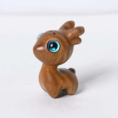 Foviel Green Sandalwood Small Leaf Red Sandalwood Cute Cat Animals Soothing Peace Decoration