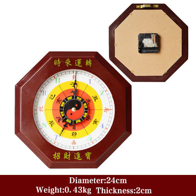 Buddha Stones Feng Shui Bagua Map Balance Energy Map Wall Clock Bagua Map BS Red Bagua Map&Wall Clock 24cm