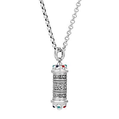 Buddha Stones Tibetan Om Mani Padme Hum Focus Necklace Pendant Necklaces & Pendants BS 4