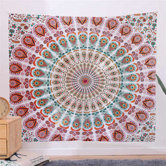 Bohemian Mandala Pattern Tapestry Wall Hanging Wall Art Focus Creativity Home Living Room Decor Tapestry BS LightPink 150*230cm