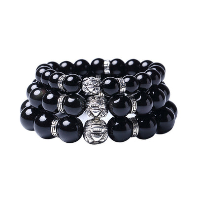 FengShui Natural Rainbow Obsidian PiXiu Blessing Bracelet Bracelet BS 8