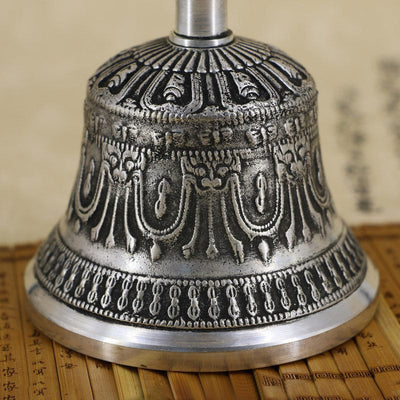 Buddha Stones Tibetan Meditation Bell and Vajra Dorje Copper Decoration Set Buddhist Supplies BS 7