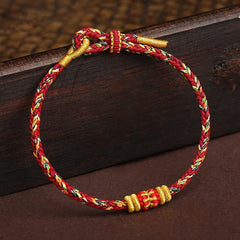Buddha Stones Handmade Colorful Rope King Kong Knot Braided Luck Bracelet - image 0