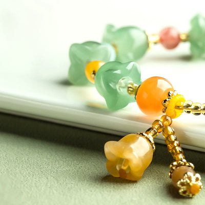 Buddha Stones Green Aventurine Magnolia Flower Luck Bracelet Bracelet BS 6