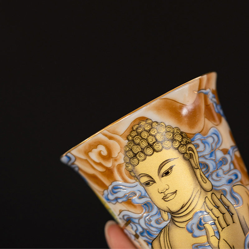 Buddha Stones Dunhuang Color Flying Apsaras Teacup Kung Fu Tea Cup Cup BS 6