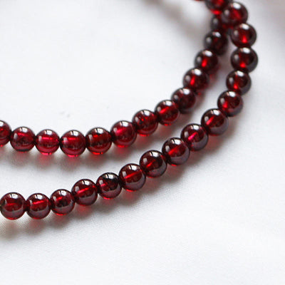 Buddha Stones 14K Gold Plated Natural Garnet Strawberry Quartz Stability Double Wrap Bracelet Bracelet BS 9