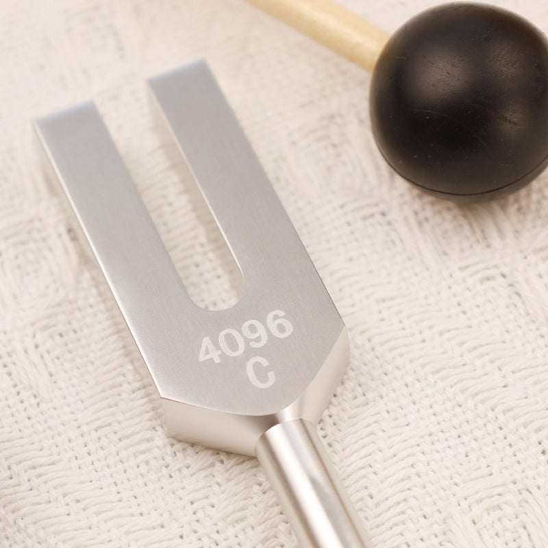 Buddha Stones Tuning Fork 4096HZ Aluminum Alloy Crystal Tuning Fork with Hammer for Chakra Healing Decorations buddhastoneshop 5
