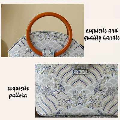 Buddha Stones Auspicious Clouds Shell Print Handbag Handbags BS 6