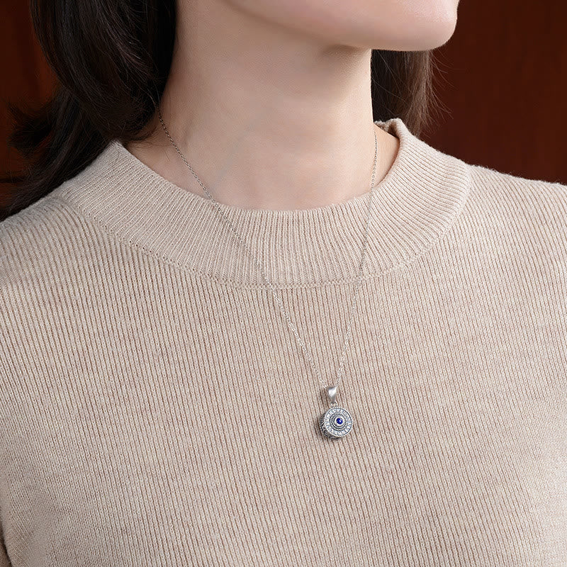 Buddha Stones 925 Sterling Silver Om Mani Padme Hum Lazurite Love Peace Necklace Pendant - image 5