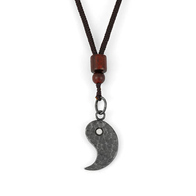 Buddha Stones 990 Sterling Silver Yin Yang Balance Harmony Necklace Pendant (Extra 30% Off | USE CODE: FS30) - Yin - image 5