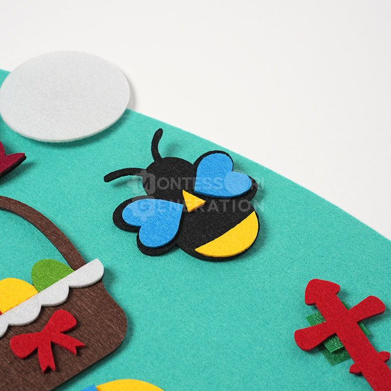 Fidtoy Conejo de Fieltro de Actividad para Pared para Niños de 1+ Decoración de Pascua