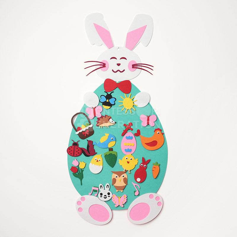 Fidtoy Conejo de Fieltro de Actividad para Pared para Niños de 1+ Decoración de Pascua