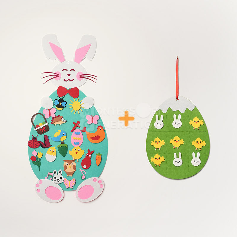 Fidtoy Conejo de Fieltro de Actividad para Pared para Niños de 1+ Decoración de Pascua