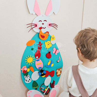 Fidtoy Conejo de Fieltro de Actividad para Pared para Niños de 1+ Decoración de Pascua
