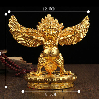 Buddha Stones Tibetan Gold Garuda Bird Alloy Protection Home Decoration Decorations BS 13