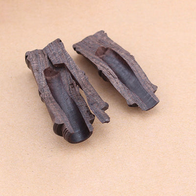 Buddha Stones Ebony Wood Bamboo Pattern Ghau Prayer Box Peace Necklace Pendant Necklaces & Pendants BS 10