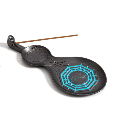 Buddha Stones Gourd Yin Yang Bagua Copper Blessing Incense Burner Decoration Incense Burner BS 11