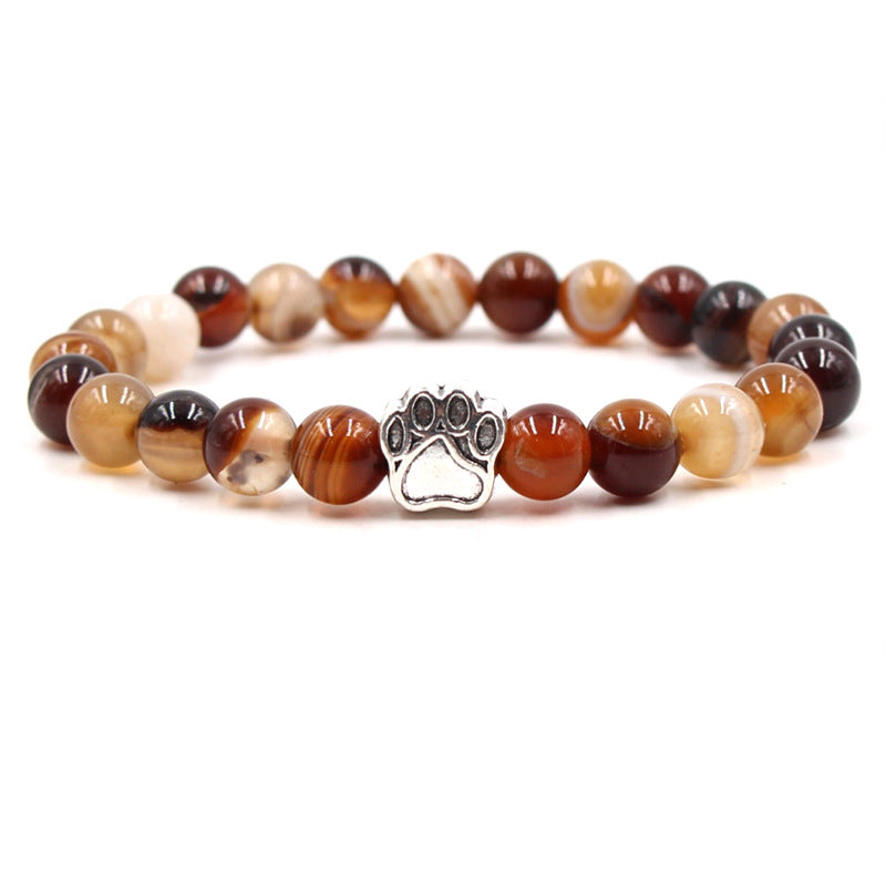 Indian Agate Green Agate Dog Paw Positive Calm Bracelet Bracelet BS Sardonyx (Calm ♥ Happiness)
