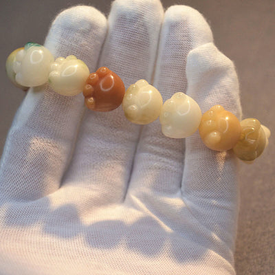 Buddha Stones Multilayered Bodhi Seed Cute Cat Paw Calm Harmony Bracelet Bracelet BS 9