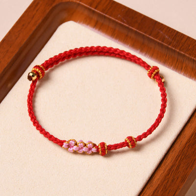Buddha Stones Handmade Peach Blossom Protection Braided Rope Bracelet Bracelet BS 7