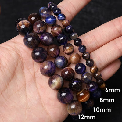 Foviel Natural Purple Tiger Eye Protection Strength Bracelet