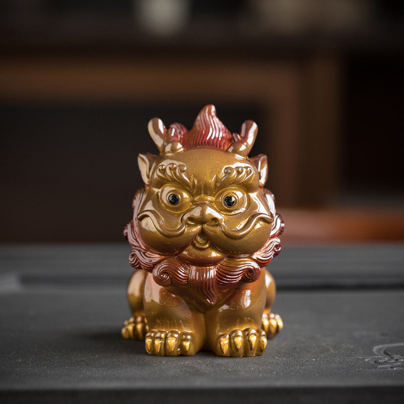 Buddha Stones Color Changing Small PiXiu Resin Tea Pet Wealth Home Figurine Decoration Decorations BS 3