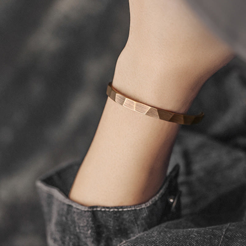 Buddha Stones Vintage Rustic Design Copper Wealth Adjustable Cuff Bracelet Bracelet Bangle BS 7