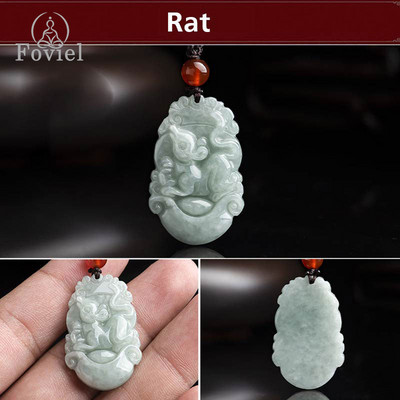 Buddha Stones Natural Jade 12 Chinese Zodiac Sucess Pendant Necklace Necklaces & Pendants BS 6