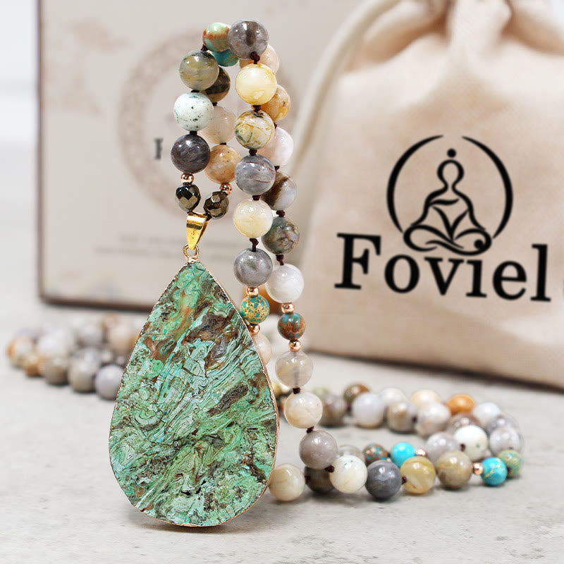 Buddha Stones Natural Ocean Picasso Jasper Beaded Healing Neckace Bracelet BS 8