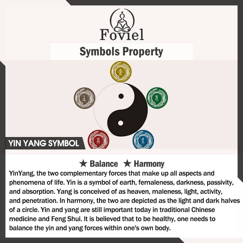 Anillo de cobre con yin y yang, símbolo de suerte
