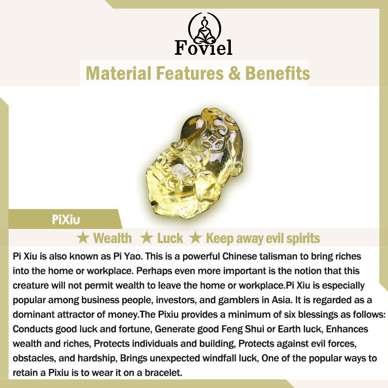 Buddha Stones Natural Citrine Pi Xiu Stretch Bracelet Bracelet BS 5