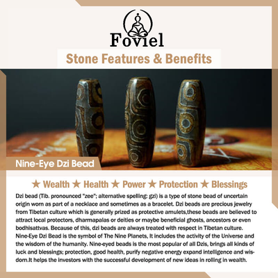 Buddha Stones Nine-Eye Dzi Bead Wealth Protection Necklace Necklaces & Pendants BS 10