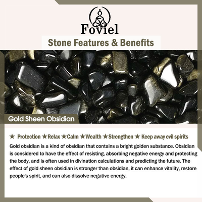 Buddha Stones Natural Fluorite Gold Sheen Obsidian Fox Pendant Protection Necklace Necklaces & Pendants BS 14