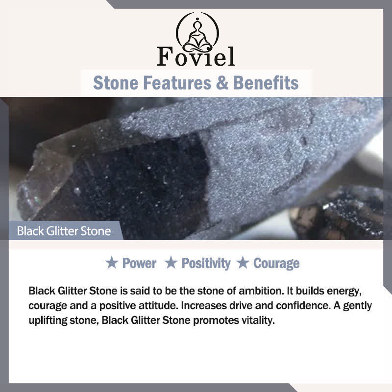 Buddha Stones Black Obsidian Black Glitter Stone Purification Bracelet Bracelet BS 14
