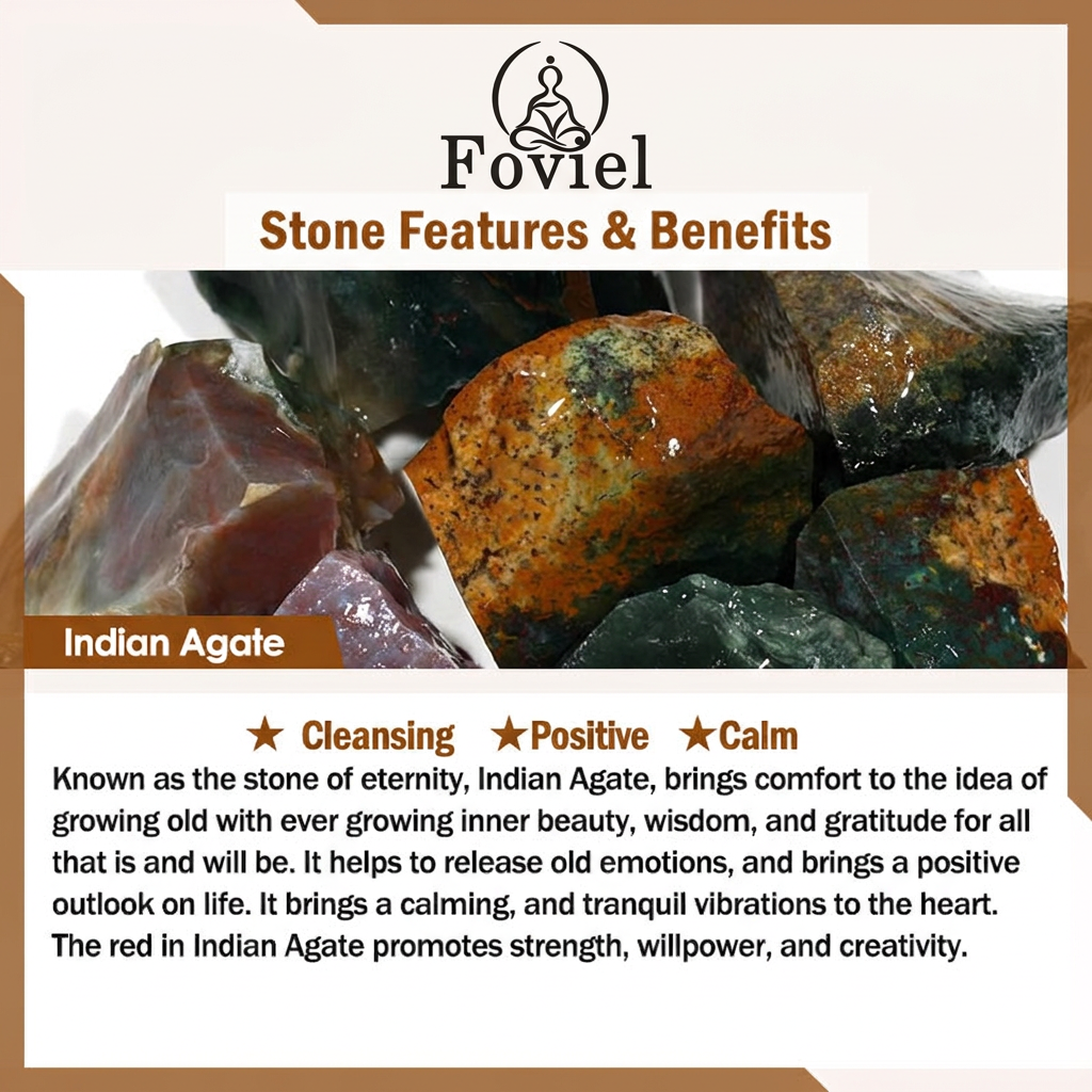 Foviel Indian Agate stone features and benefits